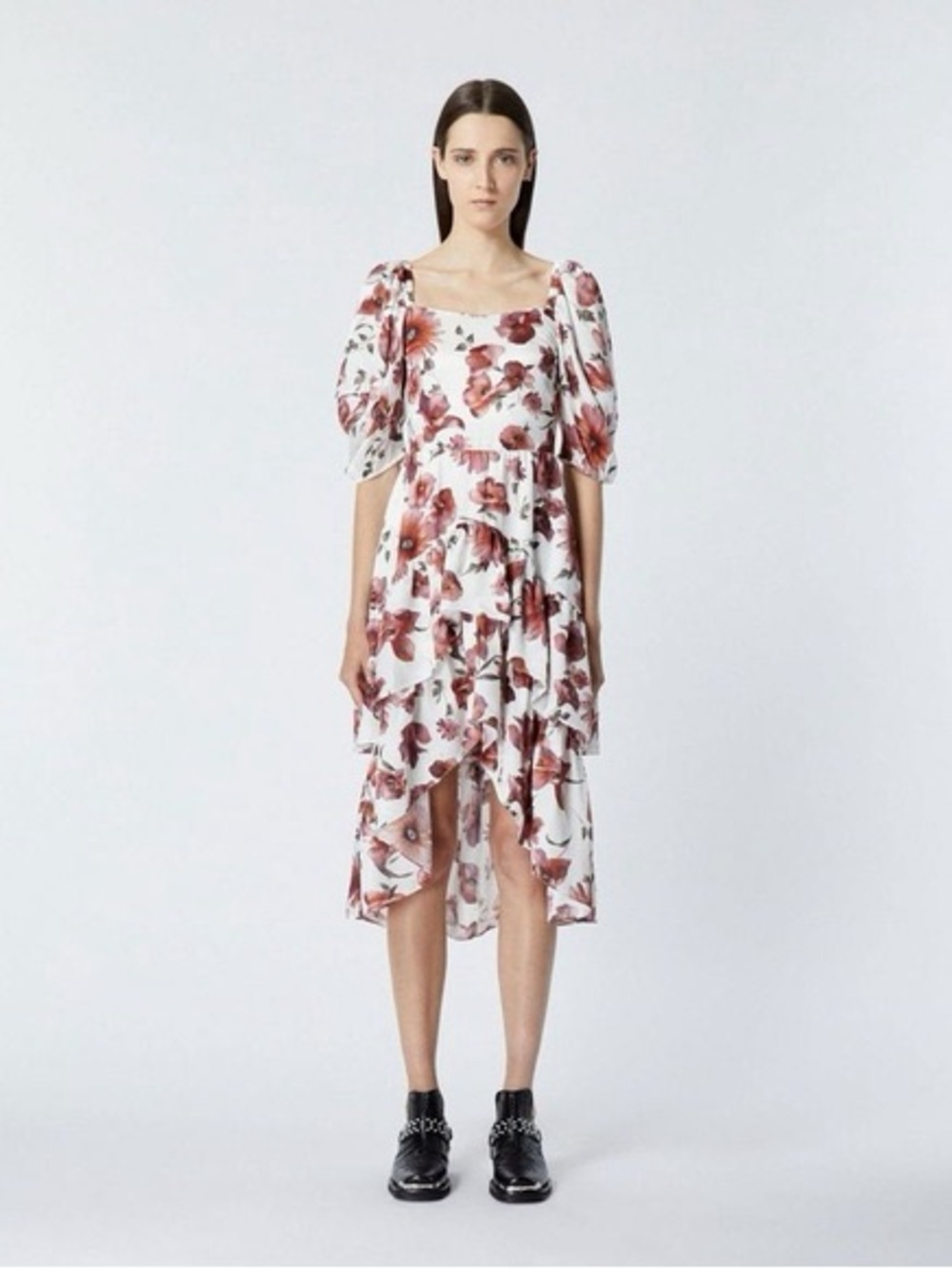The Kooples High-Low Smock Floral Print Dress